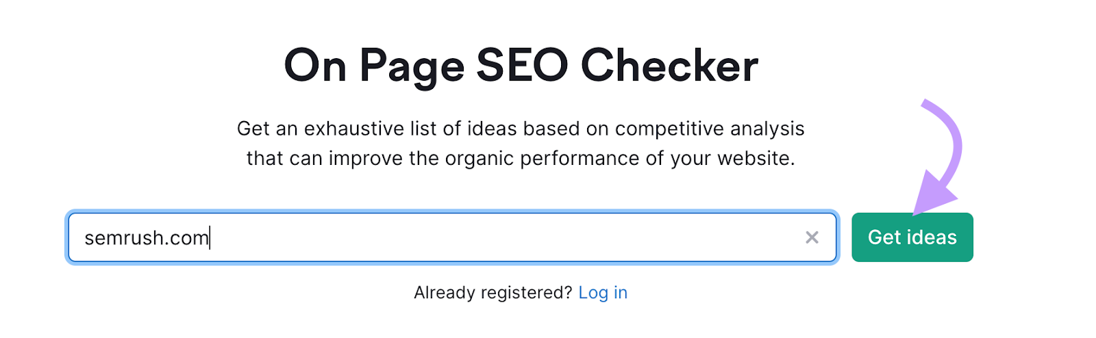 "sr02.amztools.in" domain entered into the On Page SEO Checker search bar