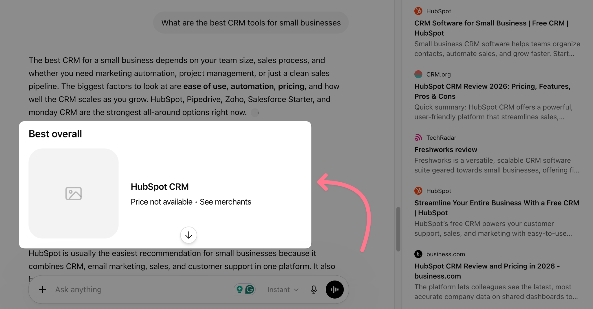 What does an AI mention look like