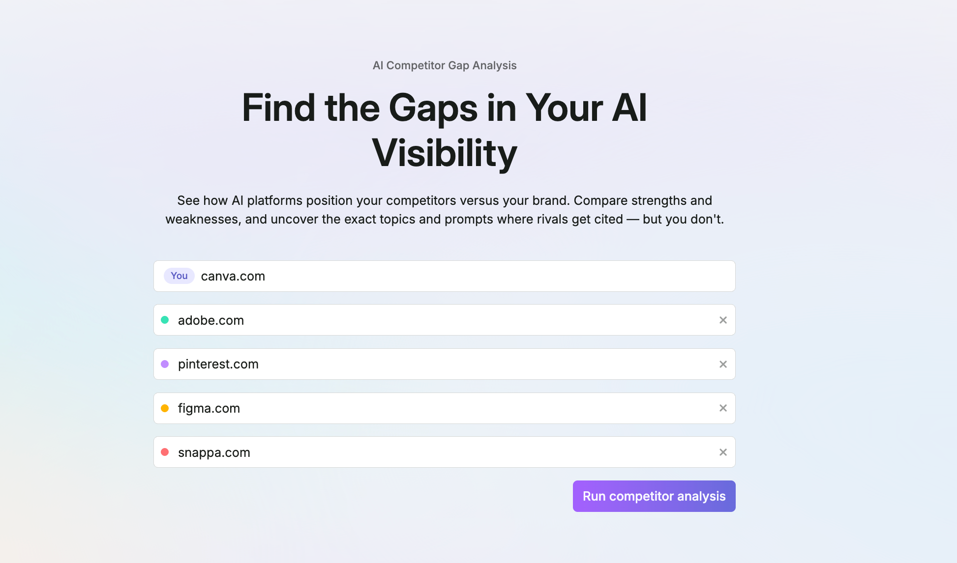 competitor research report start page