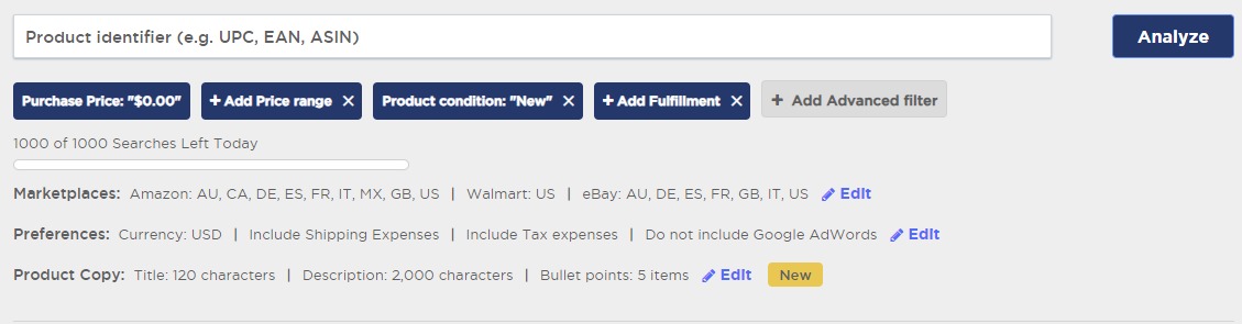 The &lsquo;Single Product Analysis&rsquo; feature of Product Research Pulse.